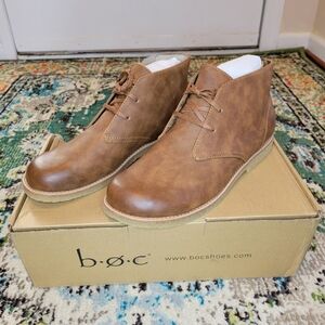 NIB‎ B.O.C Brown Lace Up Rubber Cork Bottom Closed Toe Shoes, Size EU 41 US 11